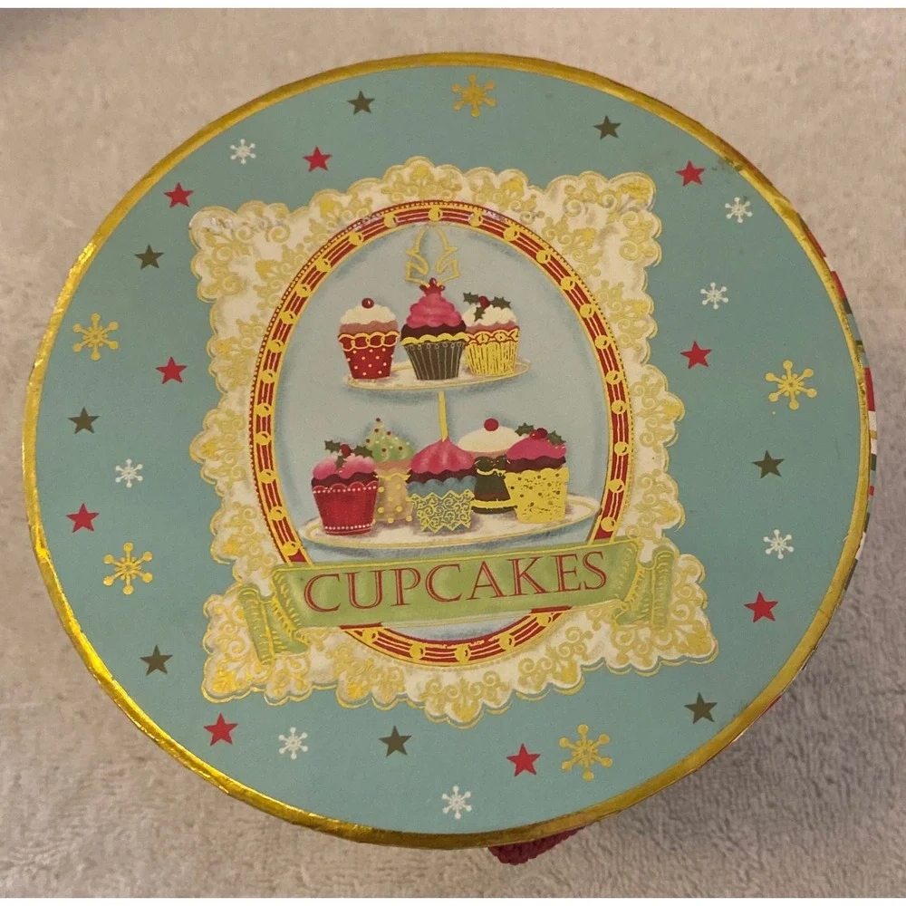Seasonal Packaging Christmas Cake Gingerbread Holiday Gift Box with Handle Blue